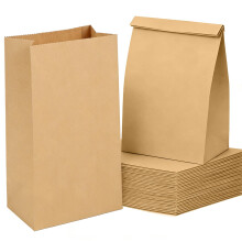 200pcs Small Brown Paper Bags, 3.5"???2.2"???6.7"?inch Strong Kraft Paper Sweet Bag, Eco Friendly, For Snack, Wedding, Birthday, Xmas, Easter Party