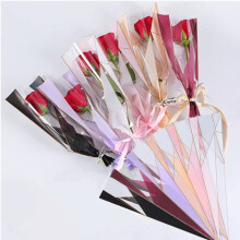 OUKEYI 150 Counts /6 Colors Flower Wrapping Paper Single Rose Packaging Bag,Florist Bouquet Supplies,Waterproof Floral Wrapping Paper 17.7 * 5 *