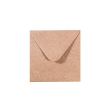Vaessen Creative Small Square Florence Envelopes for Greeting Cards, Kraft, Set of 25, Matching Cards Available, Brown,3.7 x 3.7 inches