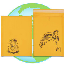 Compostable Padded Envelopes A4, A5, A6, Bubble Mailers Eco Friendly Bubble Wrap Envelope, 10pk Gold (14cm x 17.5cm)
