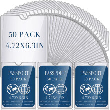 Patelai Passport Holder with Thumb Notch PVC Plastic Cash Budget Envelopes,Clear File Envelopes Bulk,Holds up to 30 Sheets, for Office Travel