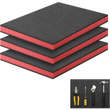 Storystore Polyurethane Foam Sheet 3pcs, 40 x 30 x 4cm Tool Box Foam Inserts Cuttable Tool Box Liner Tool Boxes Organiser Inserts for Tool Box, Flight