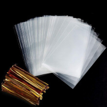 Faburo Cellophane Bags Clear 8 x 12 cm Sweets Bags Transparent with 200 Metallic Ties for Sweets Party Bags Children&apos:s Birthday Party Favours 8 x