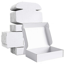 White Cardboard Box Kraft Corrugated Mailing Shipping Boxes Small Postal Gift Mailer -Pack of 15 15x15x5cm