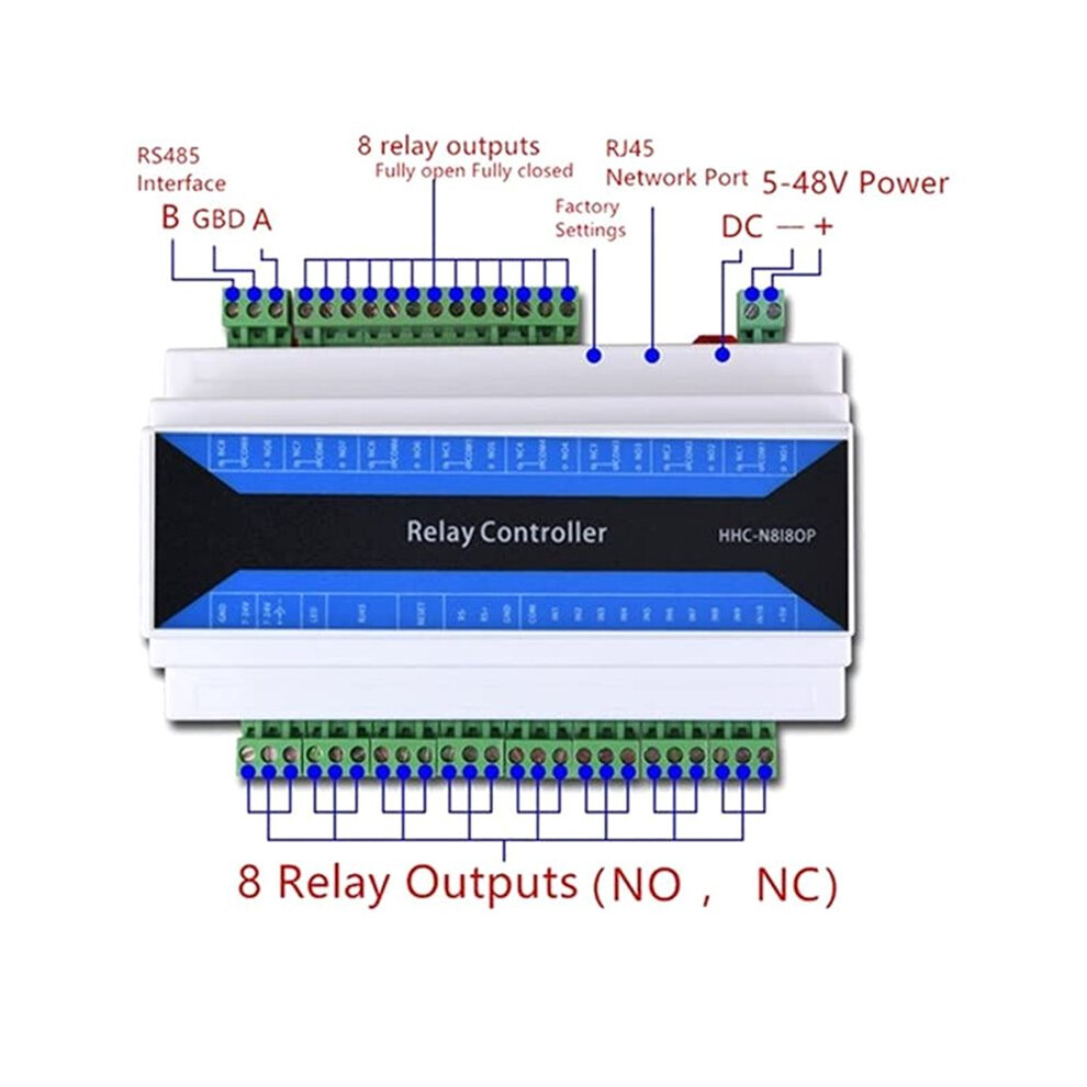 Telay Module 8 Channel Network Relay Module Remote Control Relay Device Ethernet to ...