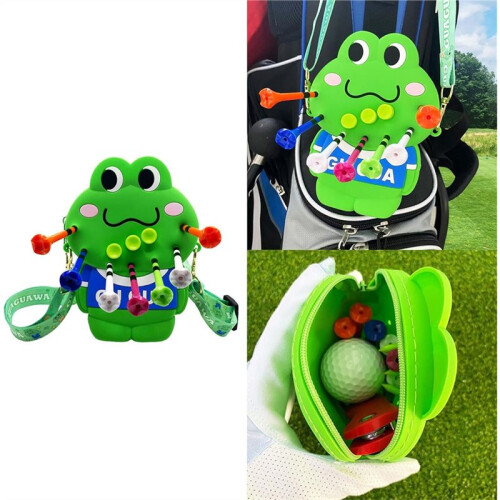 Accessory Bag: Cartoon Silicone Frog, Holds Tees, Divot Tool & 2