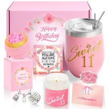 11 Year Old Girl Gifts, 11th Birthday Gifts for Girls, Happy 11th Pamper Birthday Gift Basket Ideas Set for Daughter, Niece, Granddaughter, Sister Her