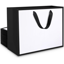 EUSOAR White Paper Bags - 20pcs Paper Gift Bags for Presents - 230GSM Paper Bags with Black Handles - L 32x11.5x28cm Large Gift Bags Multipack - Party