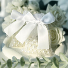 40 PCS 3.6"x4.7" Premium Sheer Organza Bags White Wedding Favor Bags Jewelry Gift Bags for Party Christmas Festival