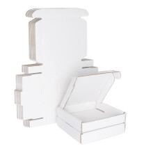 White Corrugated Cardboard Shipping Boxes, 100x100x20mm Royal Mail Large Letter PiP Postal Boxes for Posting, Packaging Mailing Boxes for Business,
