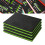 Precision Defined Tool Box Foam - Protective Inserts for Cases, Polyethylene Tool Foam for Cases, Cushion Insert for Toolboxes - Black/Green (40.6 x 1
