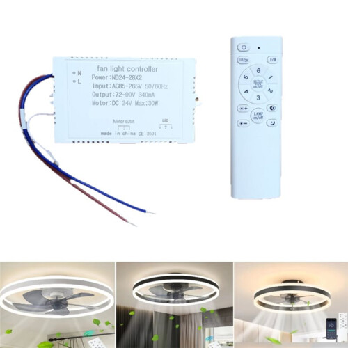 Fan Light Controller 340mA LED Driver Module for Round Fan Lamp Adjustable Color Temperature Dimming Remote Control 1