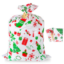 MORAINJAY 3Pcs Christmas Santa Sacks Extra Large, Giant White Plastic Xmas Gifts Bags 91?142cm, Jumbo Sacks with Rope and Tags for Christmas Presents