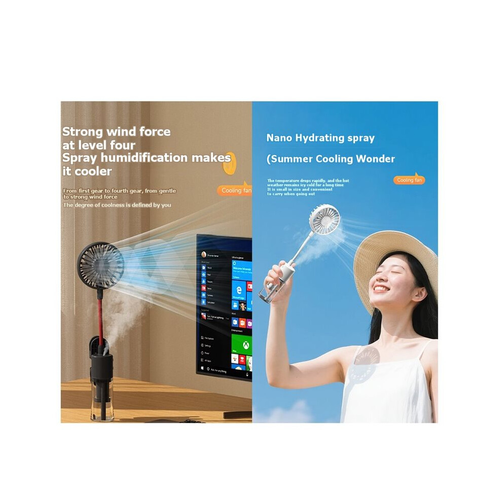 Portable Rechargeable Handheld Fan Steam Cooling Artifact For Travel Outdoor Mist Humidifier Fan A 4711827221665