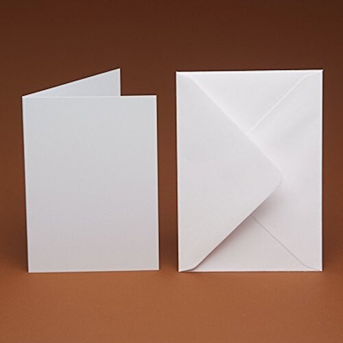 A6 Blank White Hammer Cards and Smooth C6 Envelopes (25)