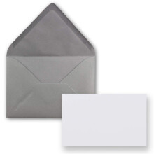 FarbenFroh by GUSTAV NEUSER 25x pieces card with envelope set single cards Din A8 7.1x4.5 cm bright white with envelopes C8 7.6x5.2 cm graphite wet