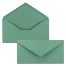 25x Kraft paper envelopes DIN long - Eucalyptus green - wet glue 11 x 22 cm - letter envelopes made of recycled paper - vintage envelopes by