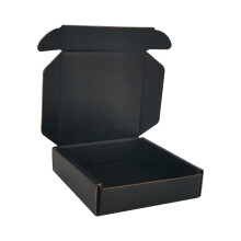 CH-BOX 50 Pack 10x10x2.5cm (4x4x1'') Small Corrugated Cardboard Postal Boxes Black for Shipping Mailing Packaging Royal Mail Small Parcel