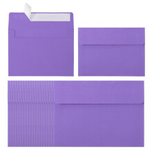 PATIKIL 60Pack A2 Envelopes, Self Seal Dark Purple Invitation Envelopes for Postcard Wedding Greeting Cards Photos Announcement Mailing, 14.6 x 11.1cm