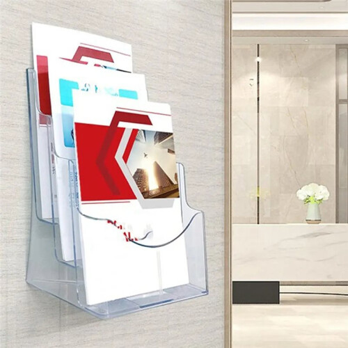 A5 Acrylic Brochure Display Stand Rack Flyer Holder Magazine Organizer 2