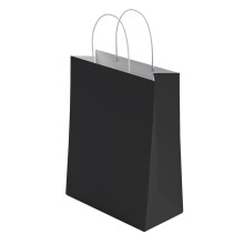 50 Pcs Small Black Paper Party Bags with Handles Colourful Paper Gift Bags for Kids Parties Weddings Birthdays Baby Showers Xmas and Sweets 18x22x8cm