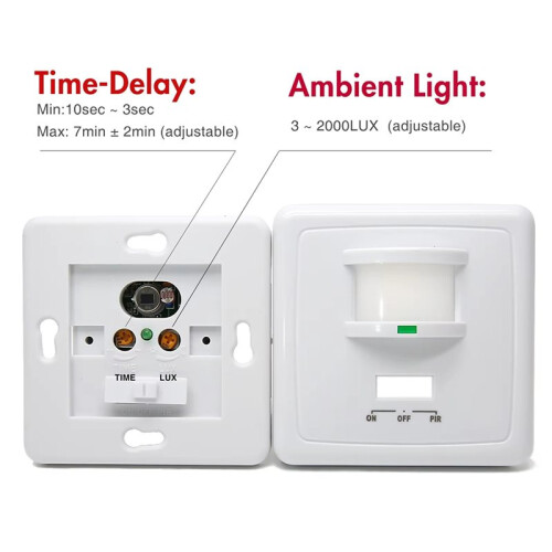 220V Wall Mounted PIR Infrared Motion Sensor LED Light  MAX 600w Load+9m Max Distance 2