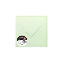 Clairefontaine 5473C Pack of 20 Gummed Envelopes Square Format 16.5x16.5cm 120g/m? Green Invitation Events Correspondence Pollen Range Premium Smooth