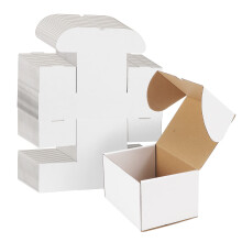 EYMPEU 20 Cardboard Boxes 7X5X4 Inch (17.8X12.7X10.2cm) White Shipping Box, Kraft Corrugated Small Mailing Boxes