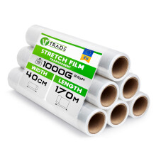 V1 Trade Stretch Film Transparent ? 6 x Stretch Film Rolls 170 m x 40 cm ? Packing Film 23 my ? Moving Film for Furniture