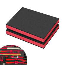 Tool Box Foam Insert Shockproof 2 PCS Polyurethane Foam Sheet Toolbox Liner Cuttable Padding for Case Drawer Organiser (40?30?5cm, Red)