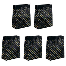 Sigel Stardust Bag, Black Stars Theme, 17 x 23 x 9 cm, 5 Pieces
