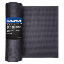 CASOMAN Professional Tool Box Drawer Liner 18 inch x 24 feet, Non-Slip Foam Rubber Mat - Adjustable Thick Cabinet Liners