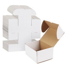EYMPEU 20 Cardboard Boxes 8X6X4 Inch (20.4X15.3X10.2cm) White Shipping Box, Kraft Corrugated Small Mailing Boxes