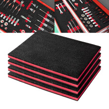 Precision Defined Tool Box Foam - Protective Inserts for Cases, Polyethylene Tool Foam for Cases, Cushion Insert for Toolboxes - Black/Red (40.6 x
