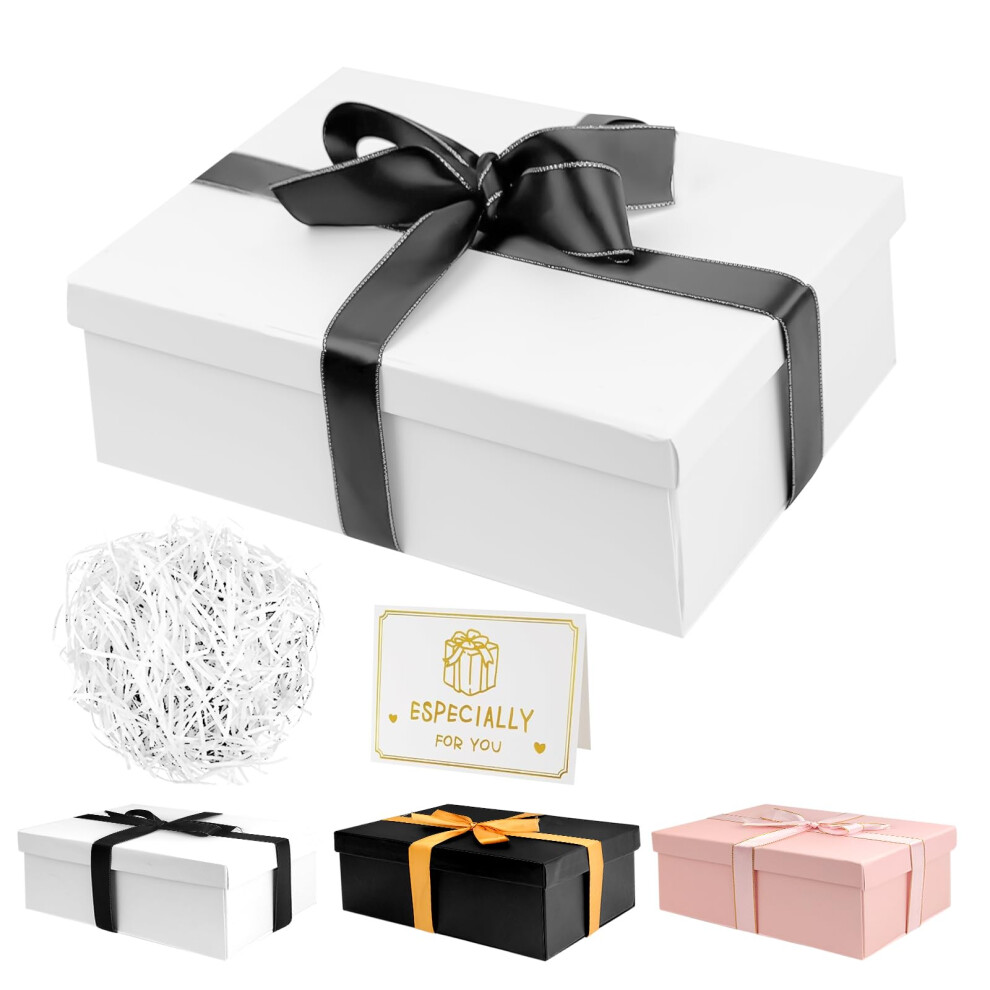 Xwchasa Gift Boxes, Luxury Gift Box With Lids & Ribbon, Greeting Card, Gift Boxes For Presents Medium, Specially Designed For Valentines Day Wedding Birthdays