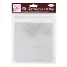 Anita's Square Card Bags, 145 x 145mm, Clear, Pack of 50, Plastic Bags, Card Protection, Ideal for Cardmaking