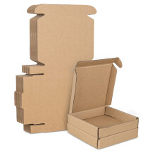 Corrugated Cardboard Shipping Boxes, 10x10x2cm Royal Mail Letter PiP Postal Boxes for Posting, Brown Packaging Mailing Boxes for Business, Storing or