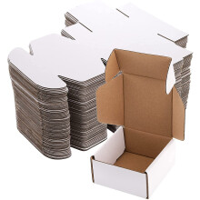 Jucoan 75 Pack Corrugated Mailer, 10x10x5cm Small Shipping Boxes, Small Cardboard Box for Shipping Mailing and Storing, Recyclable, Crush Proof,
