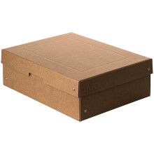 FALKEN Original PureBox Nature. Made in Germany, 100 mm high, DIN A4. Storage box with lid made of sturdy cardboard, vegan gift box, transport box,