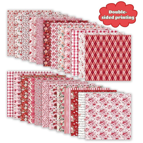 Papel para Scrapbook 12x12 Polegadas, Folhas Decorativas Dupla Face para Artesanato, 24 Estampas 2