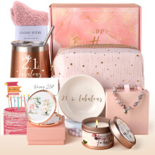 Anforsun 21st Birthday Gifts for Her Women, 21 Years Old Gift Baskets for Friends Sisters Daughter, 21 and Fabulous Gifts for 21st Birthday Female
