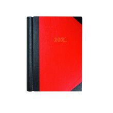 Collins 42 A4 Two Pages a Day 2021 Desk Diary - Red