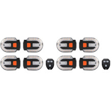 Conjunto de 8 Piscas para Bicicletas com Alarme, Controle Remoto/Lanterna Traseira Integrada À Prova D'Água com Função Estroboscópica.