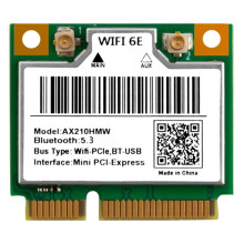 WiFi 6E PCI-E AX210HMW Wireless Network Card 5.3 Adapter for Desktop Laptop, Tri-Band 2.4/5/6GHz AX WiFi