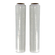 JeeJaan? 2 Rolls Clear Pallet Wrap 400mm x 250m, Non-Extended, 20mu - Strong Stretch Shrink Cling Film - Ideal for Wrapping - Warehouse, Moving House