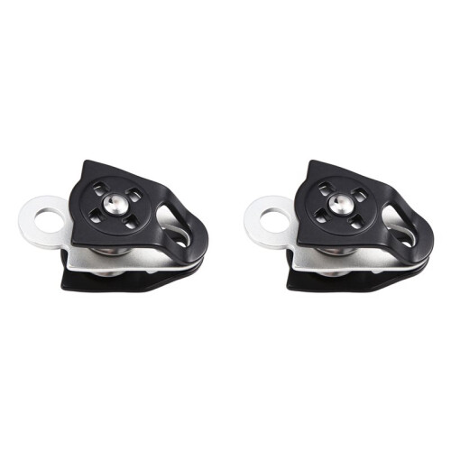 2X 40kN Micro-Double Pulley Minding  Bearing for Progress Capture System Rigging Hauling Rescue Arborist Tree