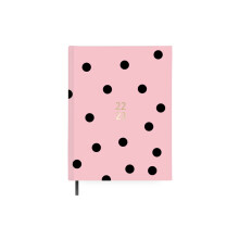 Diary 2022 2023 ? Black Dots ? Day Page ? Size A5 ? 14.5 x 21 cm ? Language: Spanish-English ? Includes Record Tape ? Papertrac