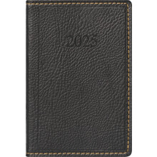 rido/id? Pocket Diary Model Partner/Industrie I (2025), 2 Pages = 1 Week, A7, 224 Pages, Faux Leather Cover, Prestige, Black