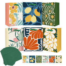 Gcardist Medium Clash Flowers Paper Gift Bags with Tissue Paper 6PCS Cardboard Gift Bags for Women Mom Grandma Party Supply ?6pcs Bags + Tissue Paper