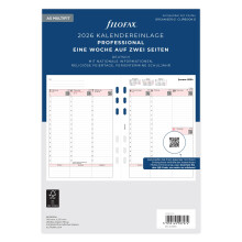 Filofax Calendar A5 Prof.1 Week on 2 Pages (German) 2026